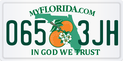 FL license plate 0653JH