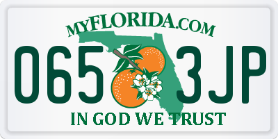 FL license plate 0653JP