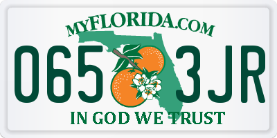 FL license plate 0653JR