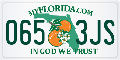 FL license plate 0653JS