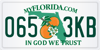 FL license plate 0653KB