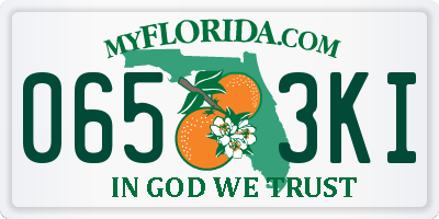 FL license plate 0653KI