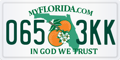 FL license plate 0653KK