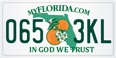 FL license plate 0653KL