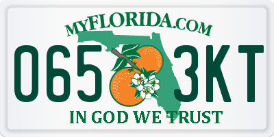 FL license plate 0653KT