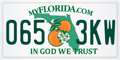 FL license plate 0653KW