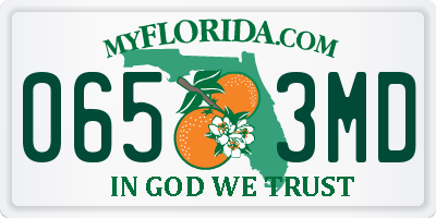 FL license plate 0653MD