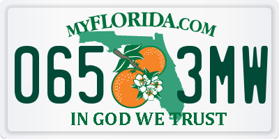 FL license plate 0653MW