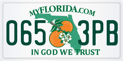 FL license plate 0653PB