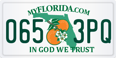 FL license plate 0653PQ