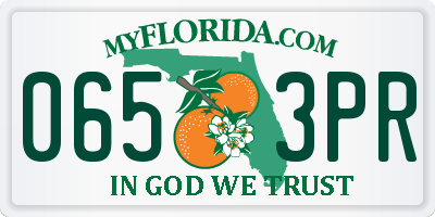 FL license plate 0653PR