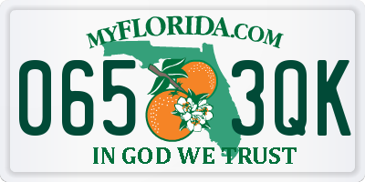 FL license plate 0653QK