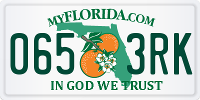 FL license plate 0653RK