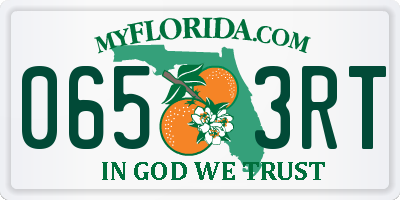 FL license plate 0653RT