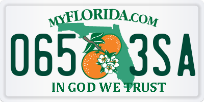 FL license plate 0653SA
