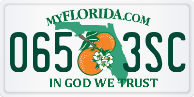 FL license plate 0653SC