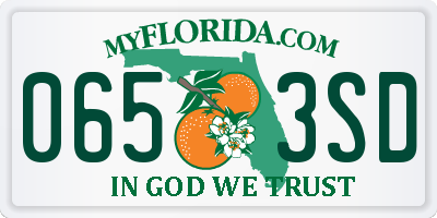 FL license plate 0653SD