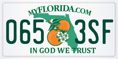 FL license plate 0653SF