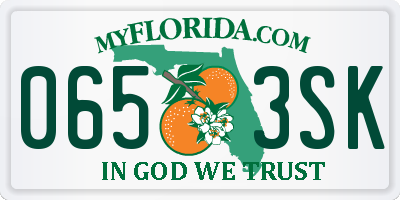 FL license plate 0653SK