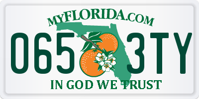 FL license plate 0653TY