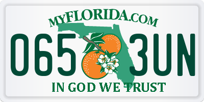 FL license plate 0653UN
