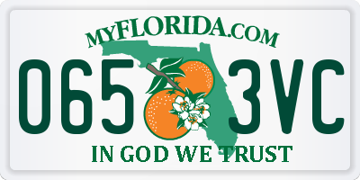 FL license plate 0653VC