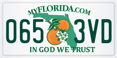 FL license plate 0653VD