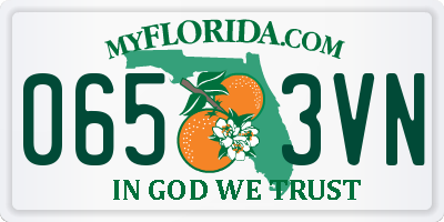 FL license plate 0653VN