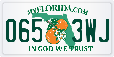 FL license plate 0653WJ