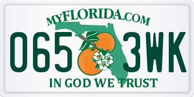 FL license plate 0653WK
