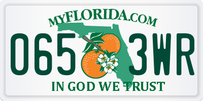 FL license plate 0653WR
