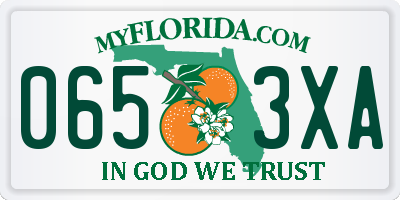 FL license plate 0653XA