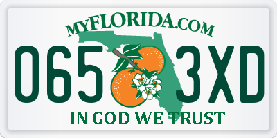 FL license plate 0653XD