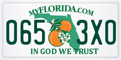 FL license plate 0653XO
