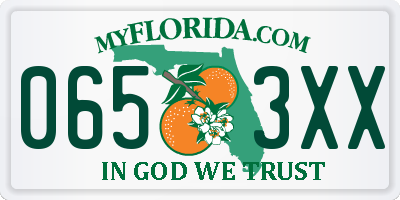 FL license plate 0653XX
