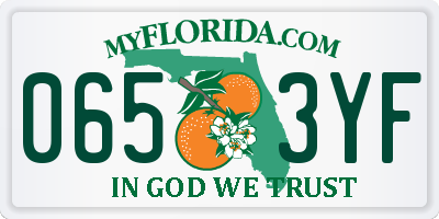 FL license plate 0653YF
