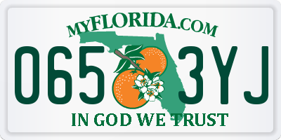 FL license plate 0653YJ