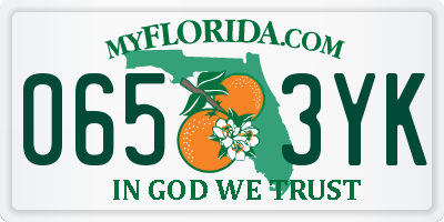 FL license plate 0653YK