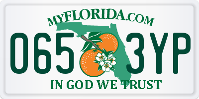 FL license plate 0653YP