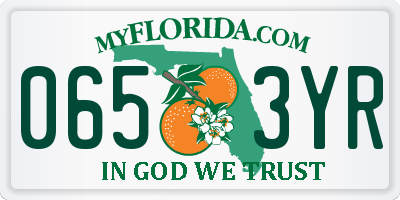 FL license plate 0653YR