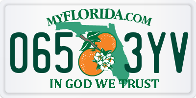FL license plate 0653YV