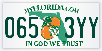 FL license plate 0653YY