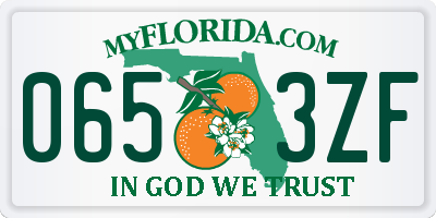 FL license plate 0653ZF