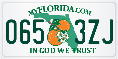 FL license plate 0653ZJ