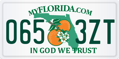 FL license plate 0653ZT