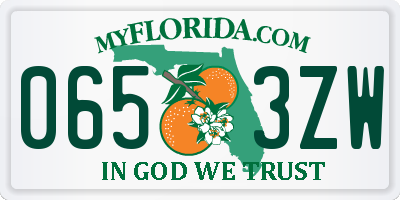 FL license plate 0653ZW