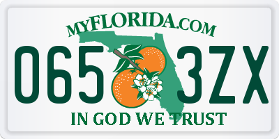 FL license plate 0653ZX