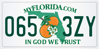 FL license plate 0653ZY