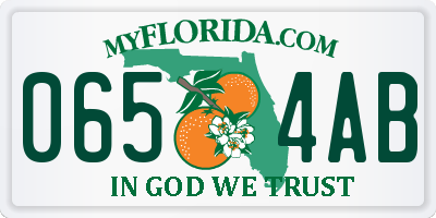 FL license plate 0654AB