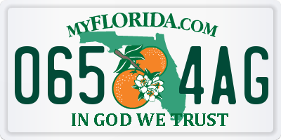 FL license plate 0654AG